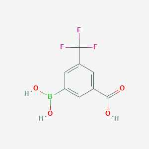 molecular formula C8H6BF3O4 B3241240 3-羧基-5-(三氟甲基)苯硼酸 CAS No. 1451393-22-8