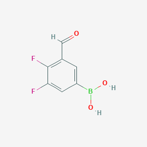 molecular formula C7H5BF2O3 B3241256 3,4-二氟-5-甲酰基苯硼酸 CAS No. 1451393-34-2