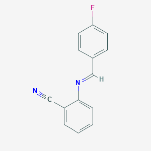 molecular formula C14H9FN2 B324127 2-[(4-Fluorobenzylidene)amino]benzonitrile 