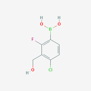 molecular formula C7H7BClFO3 B3241270 4-Chloro-2-fluoro-3-hydroxymethylphenylboronic acid CAS No. 1451393-58-0