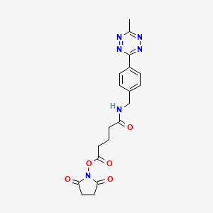 molecular formula C19H20N6O5 B3241296 2,5-Dioxopyrrolidin-1-yl 5-(4-(6-methyl-1,2,4,5-tetrazin-3-yl)benzylamino)-5-oxopentanoate CAS No. 1454558-58-7