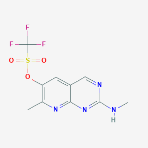 molecular formula C10H9F3N4O3S B3241301 7-Methyl-2-(methylamino)pyrido[2,3-d]pyrimidin-6-yl trifluoromethanesulfonate CAS No. 1454682-77-9