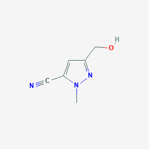 molecular formula C6H7N3O B3241311 3-(Hydroxymethyl)-1-methyl-1H-pyrazole-5-carbonitrile CAS No. 1454848-84-0
