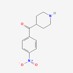 molecular formula C12H14N2O3 B3241374 (4-Nitrophenyl)(piperidin-4-yl)methanone CAS No. 145851-04-3