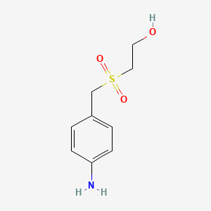 molecular formula C9H13NO3S B3241378 2-((4-Aminobenzyl)sulfonyl)ethanol CAS No. 145872-59-9