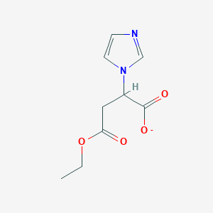 molecular formula C9H11N2O4- B3241393 Butanedioic acid, 1H-imidazol-1-yl-, 4-ethyl ester CAS No. 146234-46-0