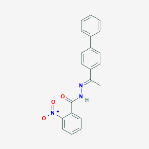 molecular formula C21H17N3O3 B324140 N'-[1-(4-biphenylyl)ethylidene]-2-nitrobenzohydrazide 
