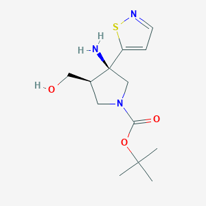 tert-Butyl (3R,4R)-3-amino-4-(hydroxymethyl)-3-isothiazol-5-yl-pyrrolidine-1-carboxylate