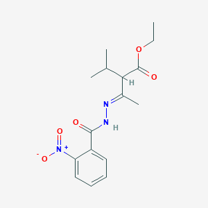 ethyl 2-(N-{2-nitrobenzoyl}ethanehydrazonoyl)-3-methylbutanoate