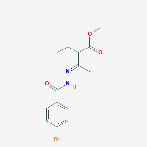 molecular formula C16H21BrN2O3 B324145 ethyl 2-[N-(4-bromobenzoyl)ethanehydrazonoyl]-3-methylbutanoate 