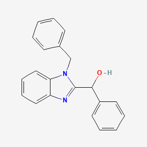 molecular formula C21H18N2O B3241514 (1-benzyl-1H-benzimidazol-2-yl)(phenyl)methanol CAS No. 147-64-8