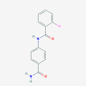 molecular formula C14H11IN2O2 B324156 N-(4-carbamoylphenyl)-2-iodobenzamide 