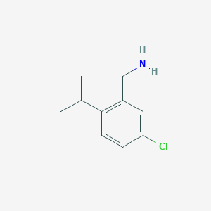 molecular formula C10H14ClN B3241565 Benzenemethanamine, 5-chloro-2-(1-methylethyl)- CAS No. 1471984-43-6