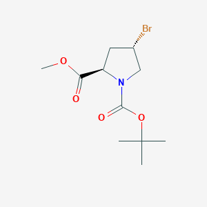 molecular formula C11H18BrNO4 B3241581 (4S)-1-Boc-4-bromo-D-proline methyl ester CAS No. 147266-93-1