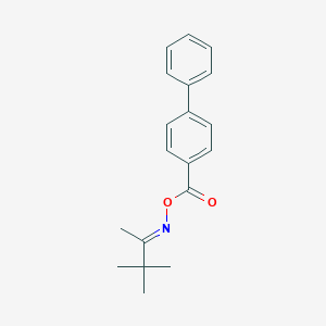 molecular formula C19H21NO2 B324160 3,3-dimethyl-2-butanone O-([1,1'-biphenyl]-4-ylcarbonyl)oxime 