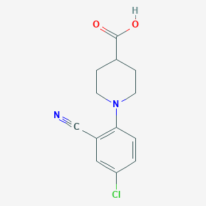 molecular formula C13H13ClN2O2 B3241646 1-(4-Chloro-2-cyanophenyl)piperidine-4-carboxylic acid CAS No. 1478359-90-8