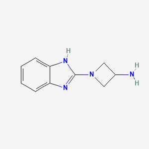 molecular formula C10H12N4 B3241659 1-(1H-1,3-Benzodiazol-2-yl)azetidin-3-amine CAS No. 1478808-88-6