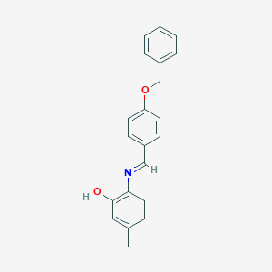 molecular formula C21H19NO2 B324174 2-{[4-(Benzyloxy)benzylidene]amino}-5-methylphenol 