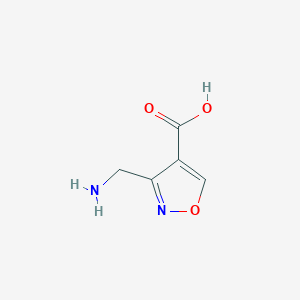 molecular formula C5H6N2O3 B3241747 3-(Aminomethyl)-1,2-oxazole-4-carboxylic acid CAS No. 1482716-83-5