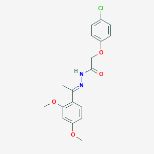 molecular formula C18H19ClN2O4 B324175 2-(4-chlorophenoxy)-N'-[1-(2,4-dimethoxyphenyl)ethylidene]acetohydrazide 