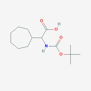 molecular formula C14H25NO4 B3241767 2-{[(Tert-butoxy)carbonyl]amino}-2-cycloheptylacetic acid CAS No. 1483729-29-8
