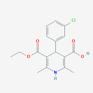 molecular formula C17H18ClNO4 B3241772 4-(3-Chlorophenyl)-5-(ethoxycarbonyl)-2,6-dimethyl-1,4-dihydropyridine-3-carboxylic acid CAS No. 148455-50-9