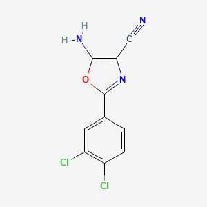 molecular formula C10H5Cl2N3O B3241789 5-Amino-2-(3,4-dichlorophenyl)oxazole-4-carbonitrile CAS No. 1484845-30-8