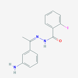 molecular formula C15H14IN3O B324182 N'-[1-(3-aminophenyl)ethylidene]-2-iodobenzohydrazide 