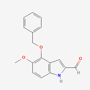 molecular formula C17H15NO3 B3241830 4-(benzyloxy)-5-methoxy-1H-indole-2-carbaldehyde CAS No. 148674-70-8