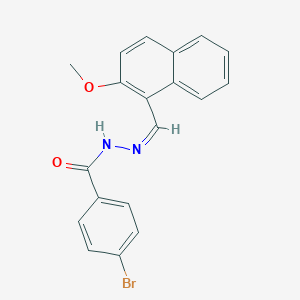 molecular formula C19H15BrN2O2 B324187 4-bromo-N'-[(2-methoxy-1-naphthyl)methylene]benzohydrazide 
