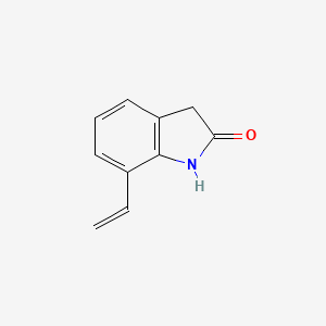 molecular formula C10H9NO B3241881 2H-Indol-2-one, 7-ethenyl-1,3-dihydro- CAS No. 1488409-61-5