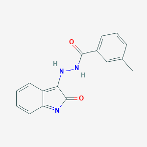 molecular formula C16H13N3O2 B324189 3-methyl-N'-(2-oxoindol-3-yl)benzohydrazide 