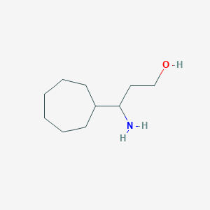 molecular formula C10H21NO B3241904 3-Amino-3-cycloheptylpropan-1-ol CAS No. 1490848-91-3