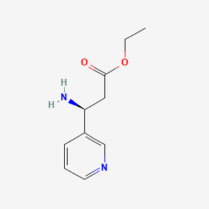 molecular formula C10H14N2O2 B3241973 3-Pyridinepropanoic acid, beta-amino-, ethyl ester, (betaS)- CAS No. 149519-95-9