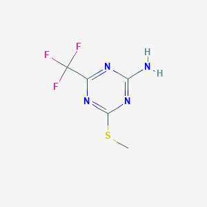molecular formula C5H5F3N4S B3241981 4-(Methylsulfanyl)-6-(trifluoromethyl)-1,3,5-triazin-2-amine CAS No. 149525-97-3
