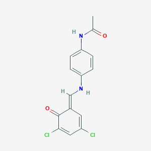 N-[4-[[(E)-(3,5-dichloro-6-oxocyclohexa-2,4-dien-1-ylidene)methyl]amino]phenyl]acetamide