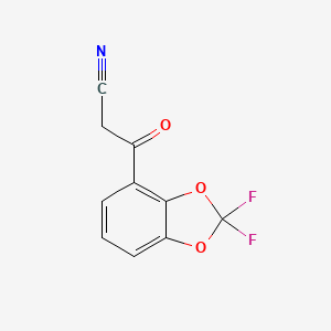 molecular formula C10H5F2NO3 B3242005 1,3-Benzodioxole-4-propanenitrile, 2,2-difluoro-beta-oxo- CAS No. 149740-58-9
