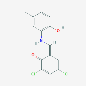 (6Z)-2,4-dichloro-6-[(2-hydroxy-5-methylanilino)methylidene]cyclohexa-2,4-dien-1-one