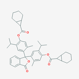 molecular formula C44H50O6 B324203 4-(1-{4-[(Bicyclo[4.1.0]hept-7-ylcarbonyl)oxy]-5-isopropyl-2-methylphenyl}-3-oxo-1,3-dihydro-2-benzofuran-1-yl)-2-isopropyl-5-methylphenyl bicyclo[4.1.0]heptane-7-carboxylate 