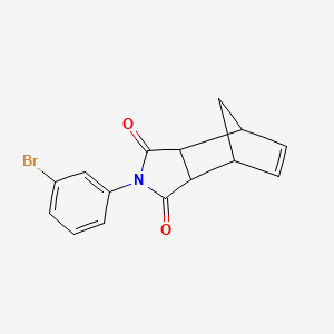 molecular formula C15H12BrNO2 B3242057 4-(3-溴苯基)-4-氮杂三环[5.2.1.0^{2,6}]癸-8-烯-3,5-二酮 CAS No. 150000-18-3