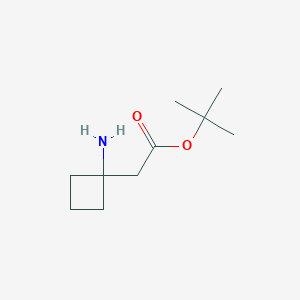 molecular formula C10H19NO2 B3242082 Tert-butyl 2-(1-aminocyclobutyl)acetate CAS No. 1500895-01-1