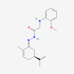 molecular formula C19H25N3O2 B324212 N'-(5-isopropenyl-2-methylcyclohex-2-en-1-ylidene)-2-(2-methoxyanilino)acetohydrazide 