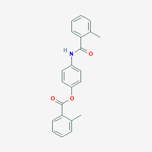 molecular formula C22H19NO3 B324213 4-[(2-Methylbenzoyl)amino]phenyl 2-methylbenzoate 