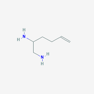molecular formula C6H14N2 B3242176 己-5-烯-1,2-二胺 CAS No. 150374-54-2