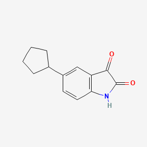 molecular formula C13H13NO2 B3242222 5-cyclopentyl-2,3-dihydro-1H-indole-2,3-dione CAS No. 150562-11-1