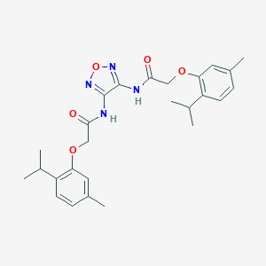 molecular formula C26H32N4O5 B324224 2-(2-isopropyl-5-methylphenoxy)-N-(4-{[(2-isopropyl-5-methylphenoxy)acetyl]amino}-1,2,5-oxadiazol-3-yl)acetamide 