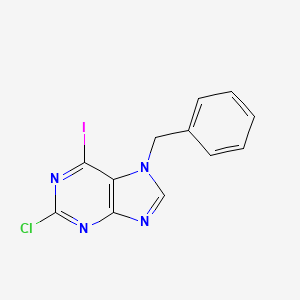 molecular formula C12H8ClIN4 B3242281 7-Benzyl-2-chloro-6-iodopurine CAS No. 150721-89-4