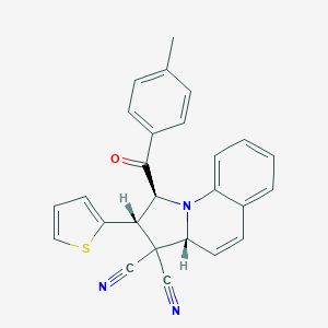molecular formula C26H19N3OS B324229 1-(4-methylbenzoyl)-2-(2-thienyl)-1,2-dihydropyrrolo[1,2-a]quinoline-3,3(3aH)-dicarbonitrile 