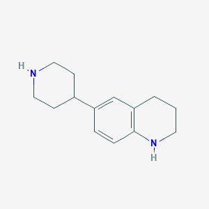 molecular formula C14H20N2 B3242299 6-(Piperidin-4-yl)-1,2,3,4-tetrahydroquinoline CAS No. 1507701-62-3