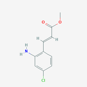 molecular formula C10H10ClNO2 B3242321 (E)-3-(2-Amino-4-chlorophenyl)-2-propenoic acid methyl ester CAS No. 150869-42-4